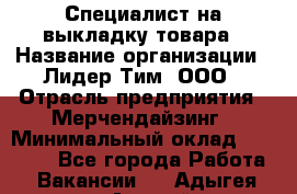 Специалист на выкладку товара › Название организации ­ Лидер Тим, ООО › Отрасль предприятия ­ Мерчендайзинг › Минимальный оклад ­ 30 000 - Все города Работа » Вакансии   . Адыгея респ.,Адыгейск г.